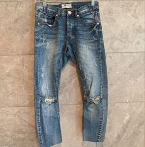 One Teaspoon Cropped Distressed Denim Jeans 24